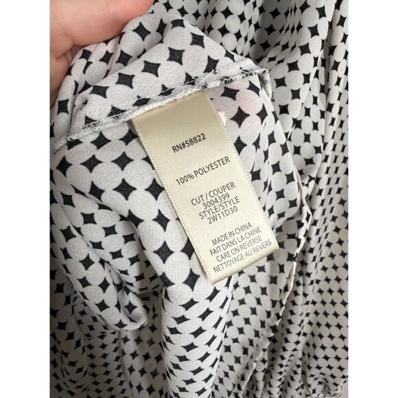 Max Studio Womens Diamond Print Button Up Top Sz 3X Geometric Career Business - Picture 6 of 8